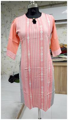 NAVRAJ FASHION Cotton Flex Pink Color Stylish Kurti 2