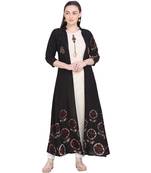 NAVRAJ FASHION Cotton Cream A-Line Kurta with Ethnic Jacket