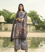 Grey digital print crepe salwar
