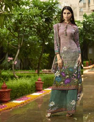 Multicolor digital print crepe salwar 1