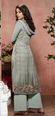 Grey digital print crepe salwar 2