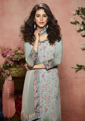 Grey digital print crepe salwar 3