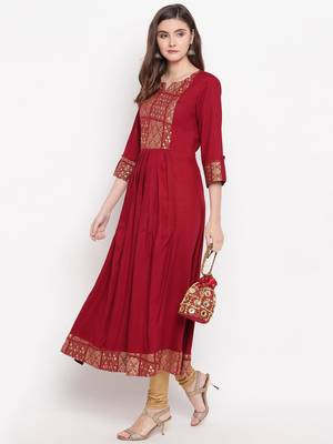 red printed  kurti 1