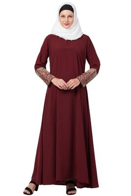 MRC Women A- Line Embroidered abaya   1