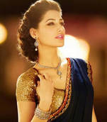 Nargis Fakri Blue Fancy Designer saree with blouse