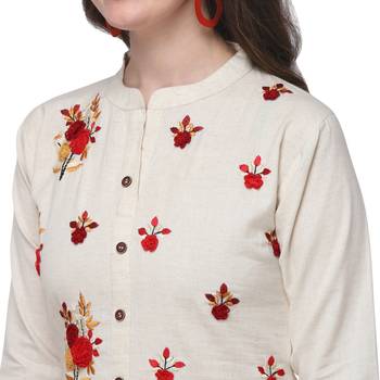 White embroidered cotton embroidered-kurtis 4