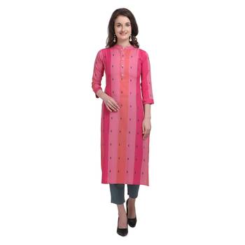 Red embroidered cotton cotton-kurtis 1