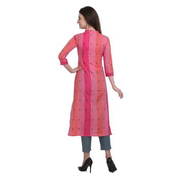Red embroidered cotton cotton-kurtis 3