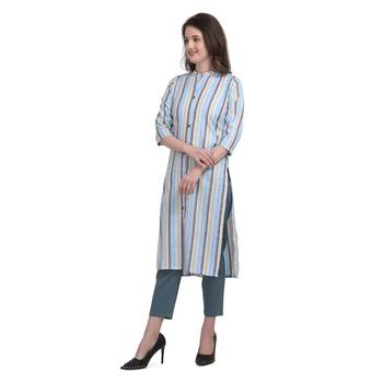 Blue printed cotton cotton-kurtis 2