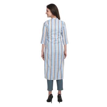 Blue printed cotton cotton-kurtis 3