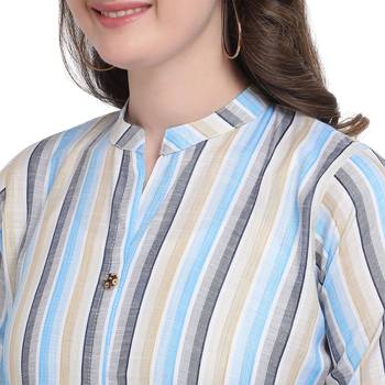 Blue printed cotton cotton-kurtis 4