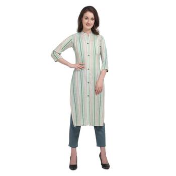 Green printed cotton cotton-kurtis 2