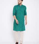 Green plain viscose rayon men-kurtas