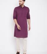 Maroon woven viscose rayon men-kurtas