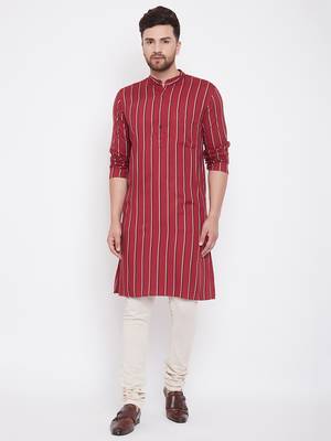 Maroon plain viscose rayon men-kurtas 2