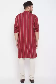 Maroon plain viscose rayon men-kurtas