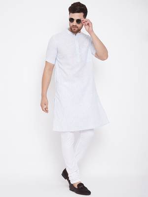 Blue plain pure cotton men-kurtas 2