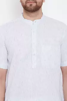 Blue plain pure cotton men-kurtas