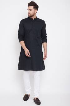 Blue woven pure cotton men-kurtas