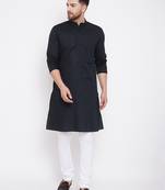 Blue woven pure cotton men-kurtas