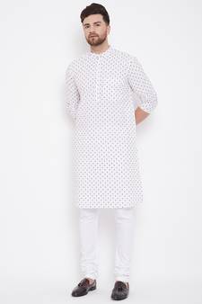 White plain pure cotton men-kurtas