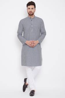 Multicolor plain pure cotton men-kurtas