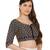 Women's Navy Blue & Silver Silk Blend Readymade Free Size Saree Blouse