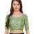 Women's Pista Green Cotton Silk Readymade Free Size Saree Blouse