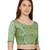 Women's Pista Green Cotton Silk Readymade Free Size Saree Blouse