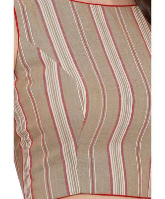 Women's Beige Cotton Readymade Saree Blouse 5