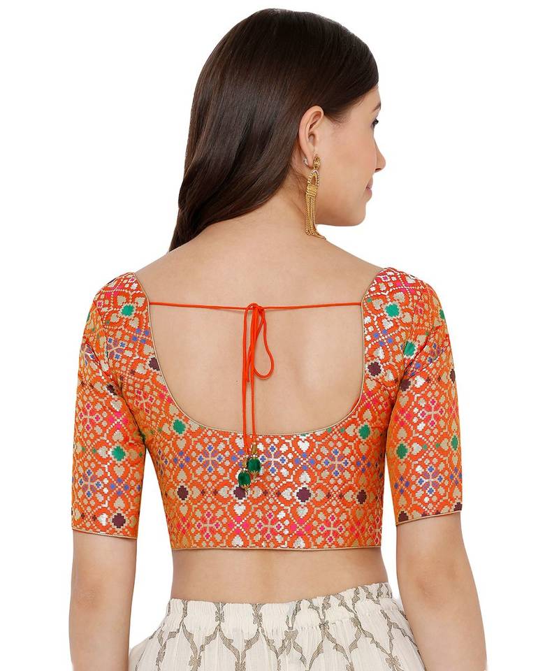 readymade blouse orange colour
