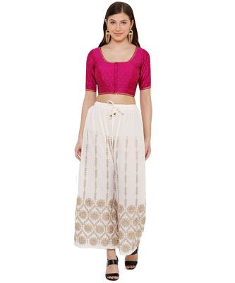 Women's Pink Dupion Silk Readymade Saree Blouse 4