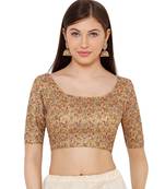 Women's Gold Net Readymade Saree Blouse
