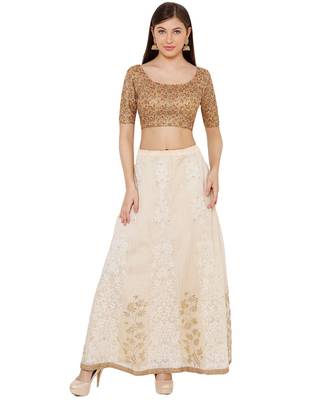 Women's Gold Net Readymade Saree Blouse 4