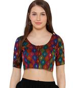 Women's Multicolor Cotton Blend Readymade Saree Blouse