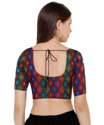 Women's Multicolor Cotton Blend Readymade Saree Blouse 2