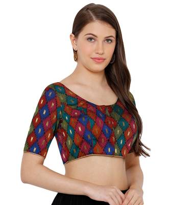 Women's Multicolor Cotton Blend Readymade Saree Blouse 3