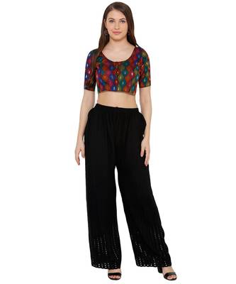 Women's Multicolor Cotton Blend Readymade Saree Blouse 4