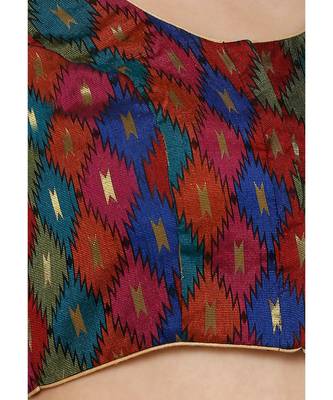 Women's Multicolor Cotton Blend Readymade Saree Blouse 5