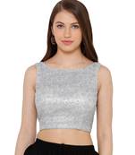 Silver Festive Readymade Blouse for Women
