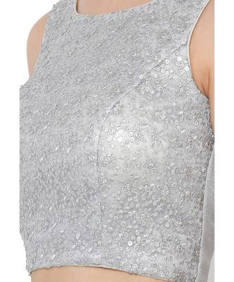 Silver Festive Readymade Blouse for Women 5