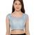 Women's Silver Cotton Readymade Free Size Saree Blouse