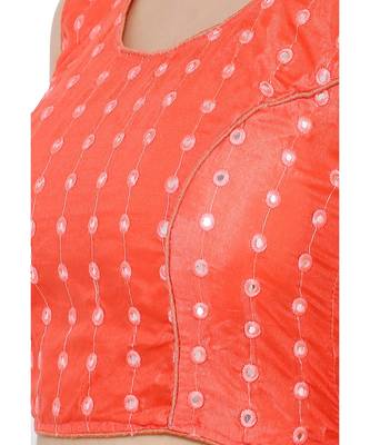 Women's Peach Cotton Readymade Free Size Saree Blouse 5