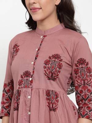 Indibelle Purple printed cotton maxi-dresses 3