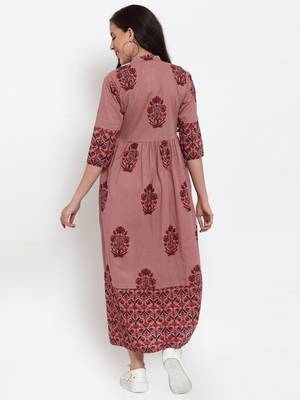 Indibelle Purple printed cotton maxi-dresses 4