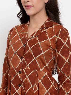 Indibelle Brown printed cotton maxi-dresses 4