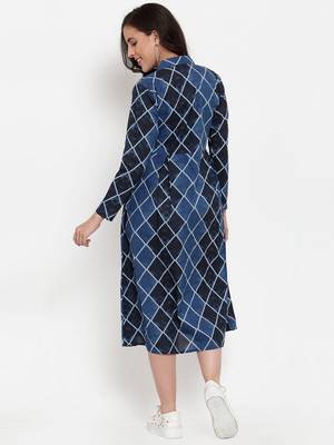 Blue printed cotton maxi-dresses 3