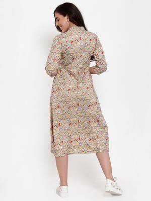 Indibelle Peach printed cotton maxi-dresses 3