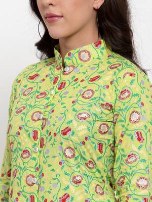 Indibelle Green printed cotton maxi-dresses 4