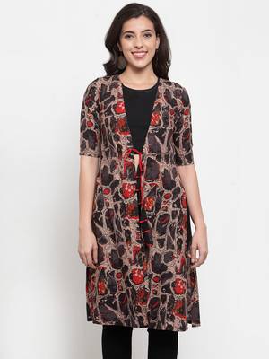 Grey printed viscose rayon cotton-tops 1